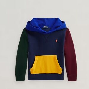 Polo Ralph Lauren Colour Blocked Pullover Fleece Hoodie Toddler Boy Size 4T